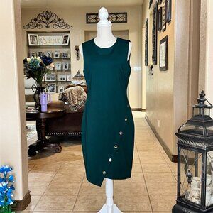 Tommy Hilfiger*Asymmetrical A-line Hunter Green Dress*Worn once*EUC